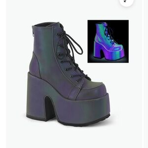 Demonia Camel 203 Multi Reflective Platform Boots